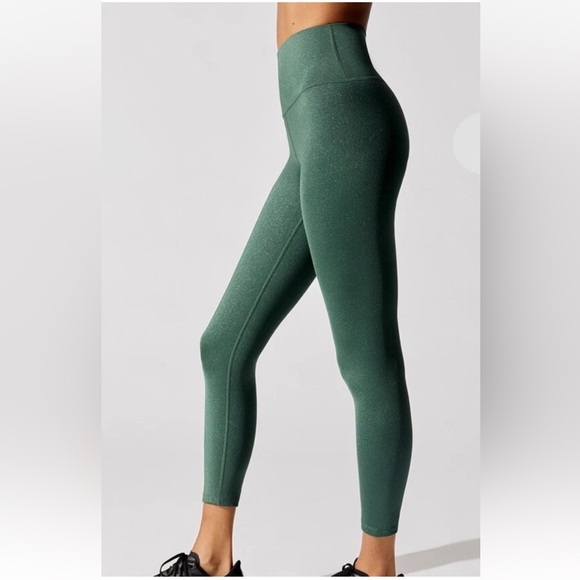 Carbon 38 Shine Powder Legging Evergreen Yoga Gym Train - Picture 1 of 10